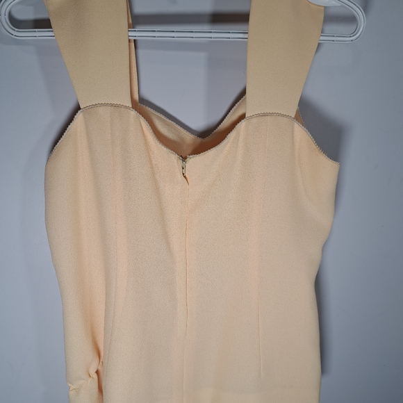 Pale Yellow Top Featuring Pearl Neckline Large - Picture 3 of 4